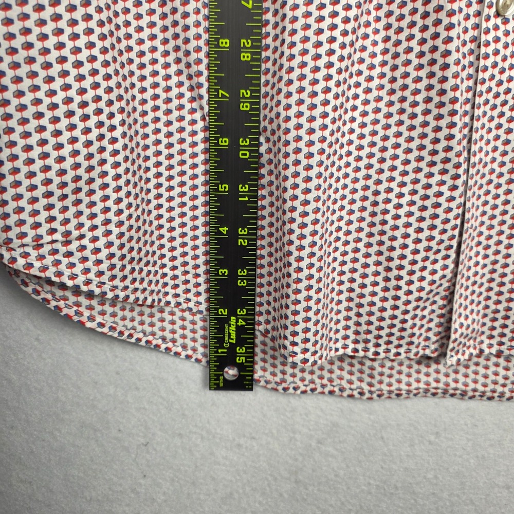 Perry Ellis Mens Button Down Shirt 2X Geometric Print 100% Cotton Casual Comfort - Picture 11 of 12